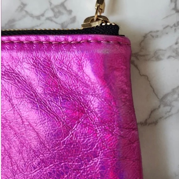 Cabi Metallic Pink Leather Clutch Bag Purse Medium Size - Picture 3 of 4